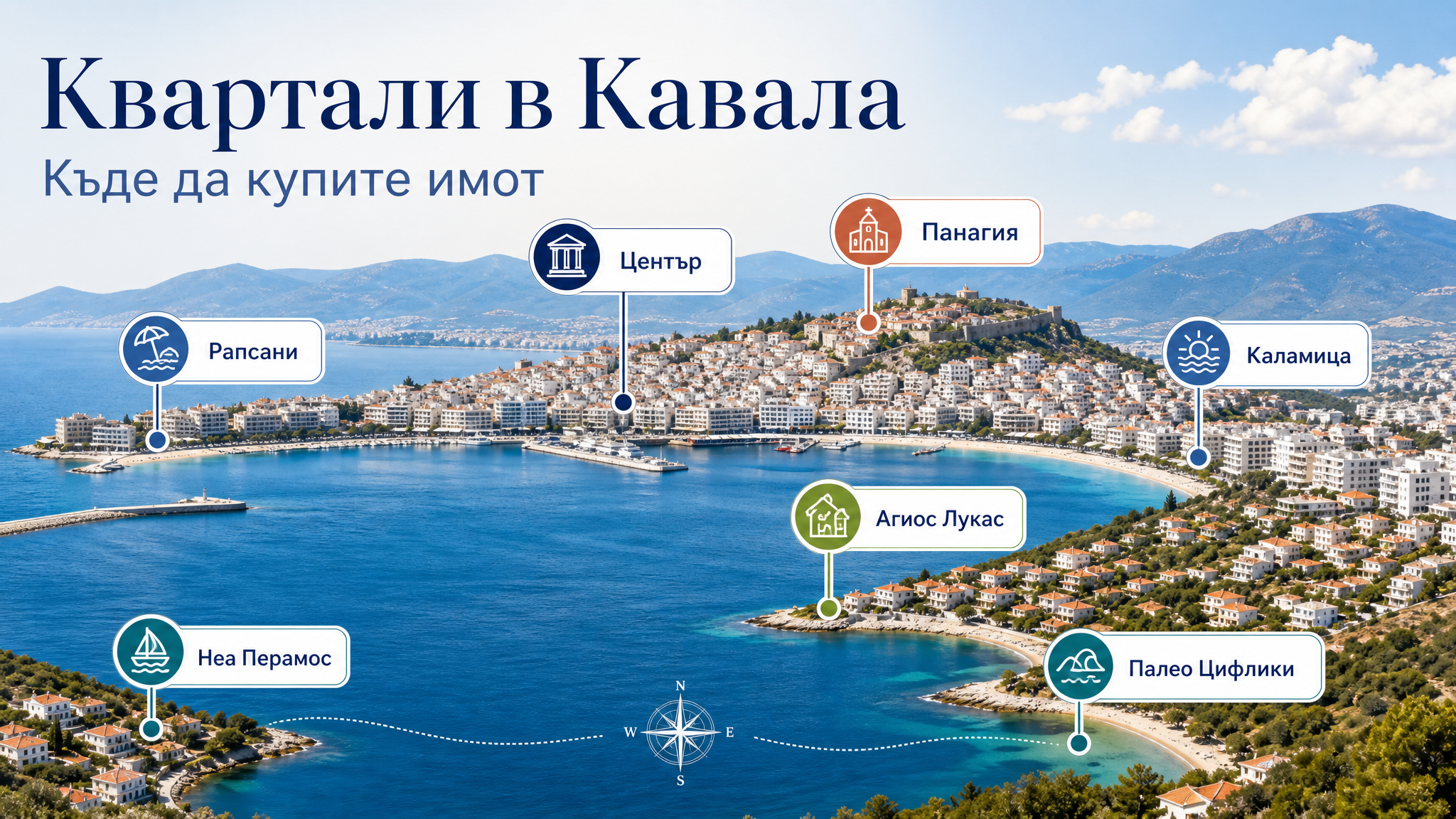 Най-популярните квартали в Кавала: къде е най-добре да купите имот