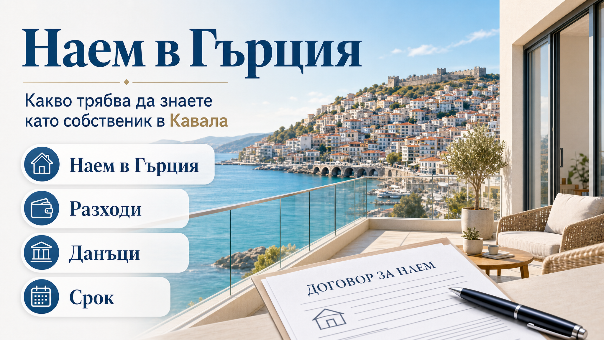Отдаване на имот под наем в Гърция: задължения, разходи и данъци за собственици в Кавала